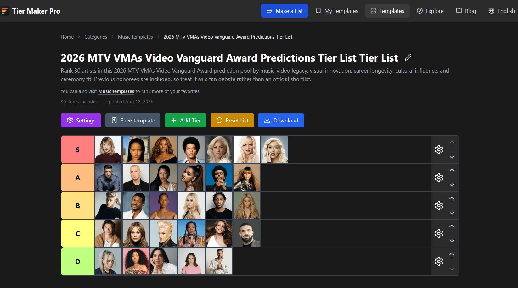 2026 MTV Video Vanguard
